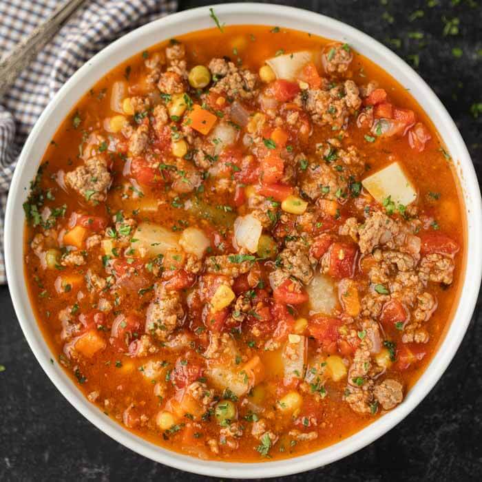 Instant pot beef and vegetable soup