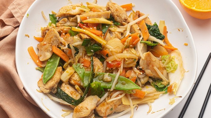 Orange chicken stir fry