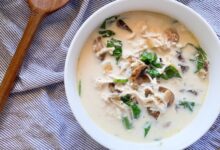Chicken spinach and potato soup