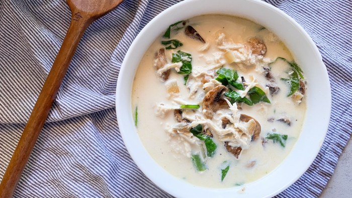 Chicken spinach and potato soup
