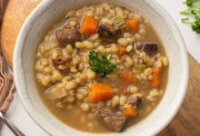 Lindas oxtail and barley soup