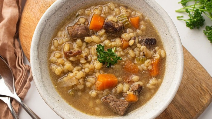 Lindas oxtail and barley soup