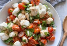 Strawberry tomato caprese salad