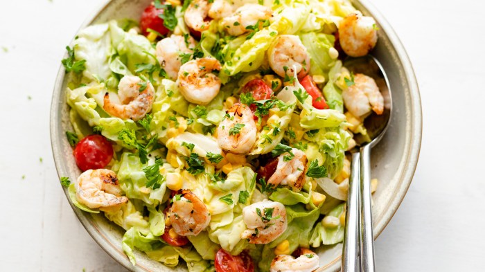 Summer grilled shrimp salad