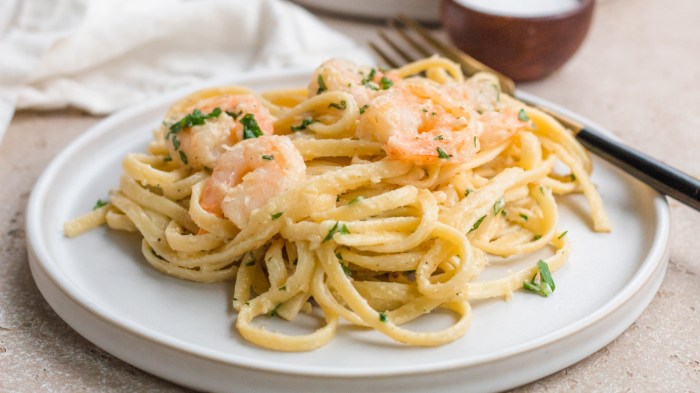 Amazing shrimp and langostino lobster linguine