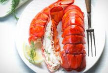 Lobster tails steamed in beer