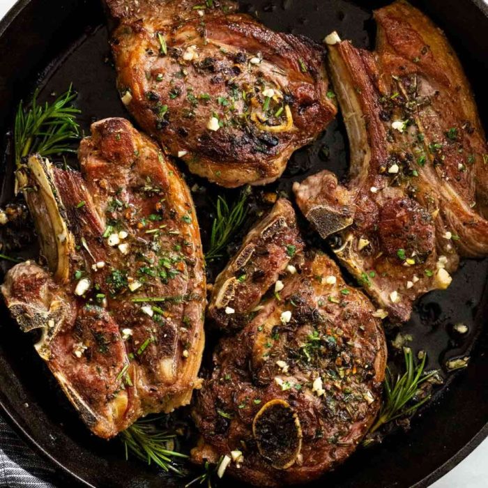 Braised lamb shoulder chops
