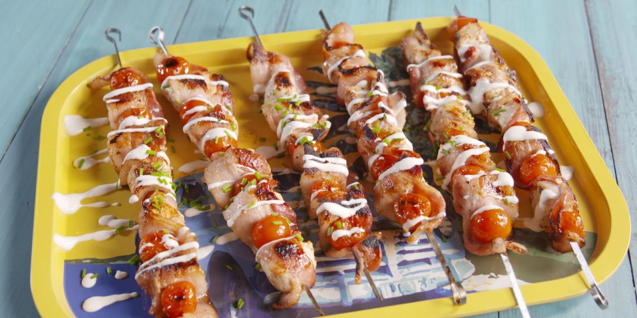 Bacon ranch chicken skewers