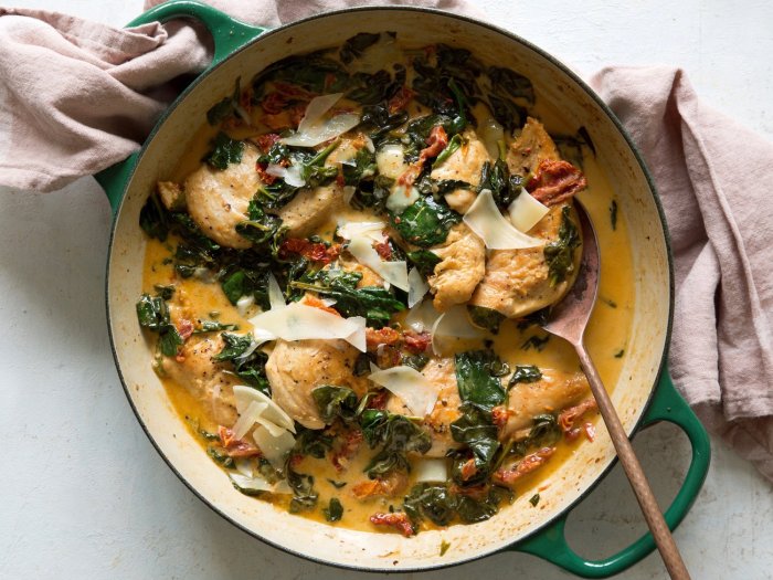 Spinach and sun dried tomato pasta