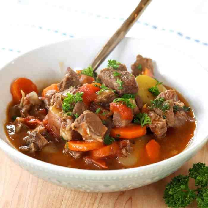 Leftover leg of lamb stew