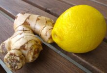 Lemon ginger and cinnamon flavored water