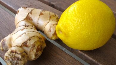 Lemon ginger and cinnamon flavored water