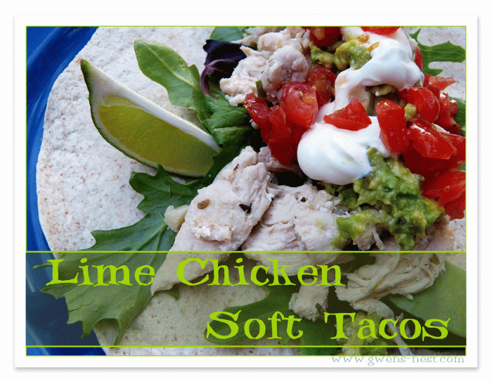 Lime chicken soft tacos