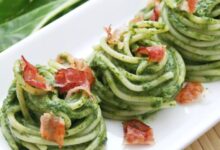 Linguini with roasted broccoli pesto