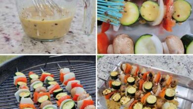 Lemony grilled vegetable kabobs