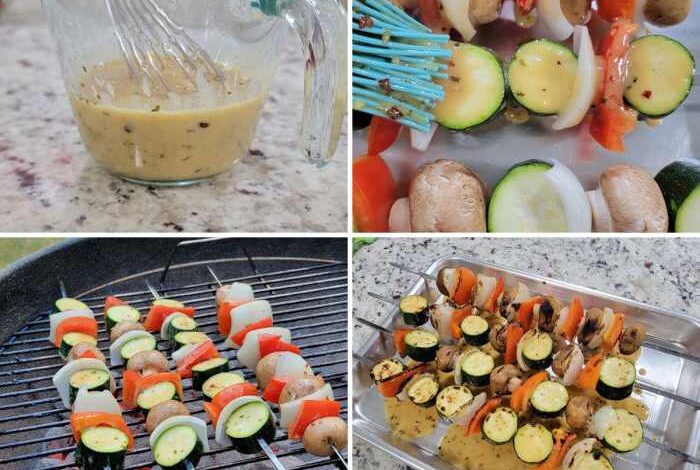 Lemony grilled vegetable kabobs