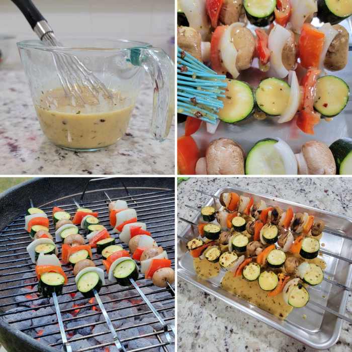 Lemony grilled vegetable kabobs