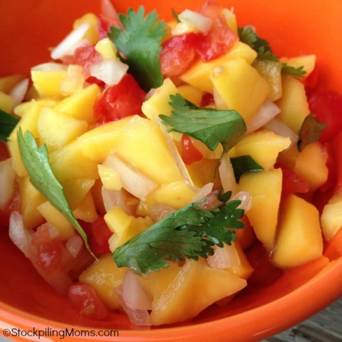 Mango peach and pineapple salsa