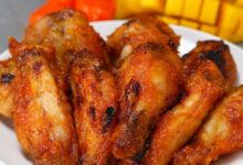 Mango habanero chicken wings