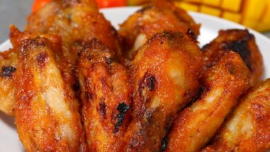 Mango habanero chicken wings