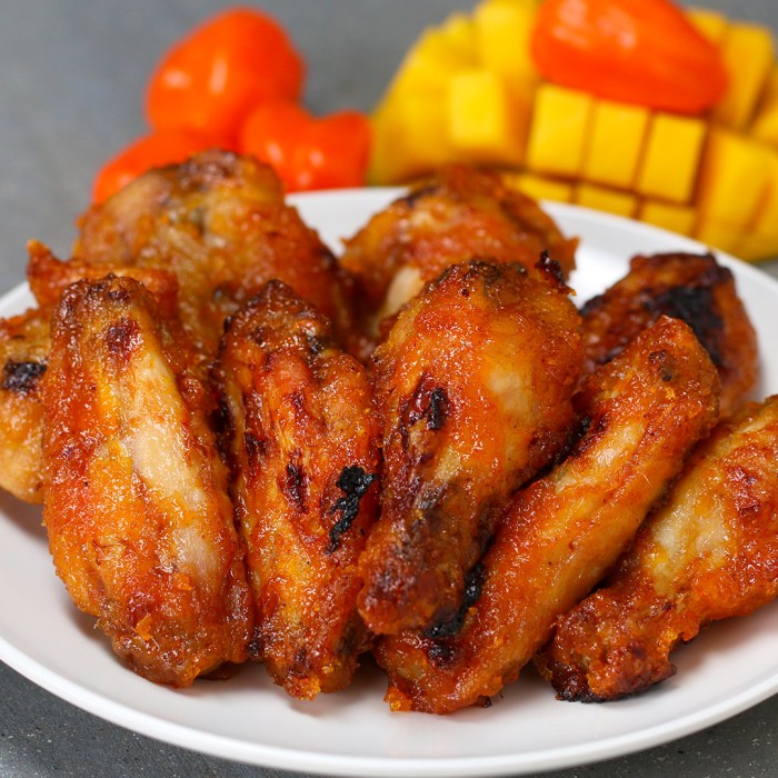 Mango habanero chicken wings