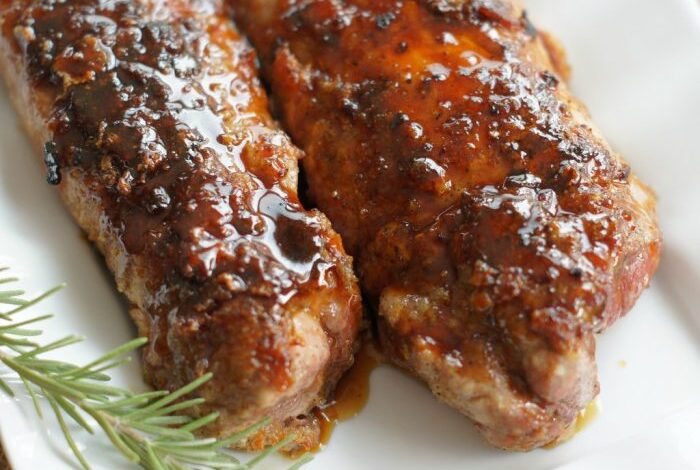 Brown sugar and balsamic glazed pork tenderloin