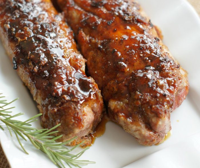 Brown sugar and balsamic glazed pork tenderloin