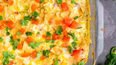 Mexican chicken taco casserole