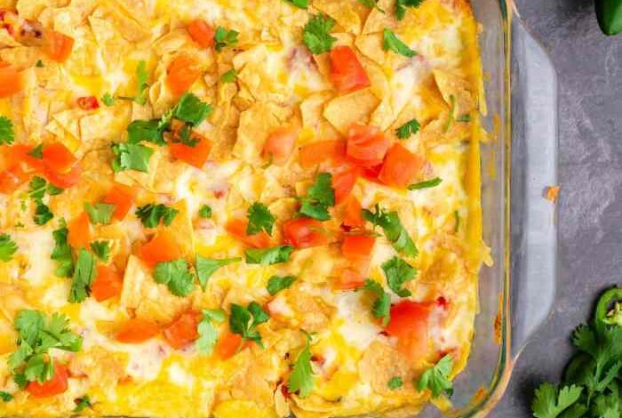 Mexican chicken taco casserole