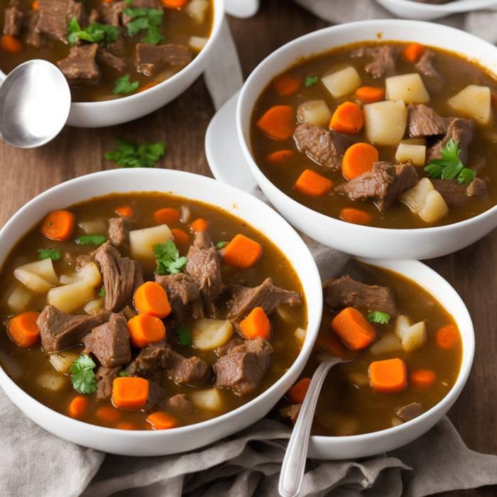 Mom and mickis beef shank vegetable soup