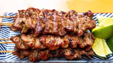 Moo pork skewers ping thai snack street recipe grilled bbq ultimate