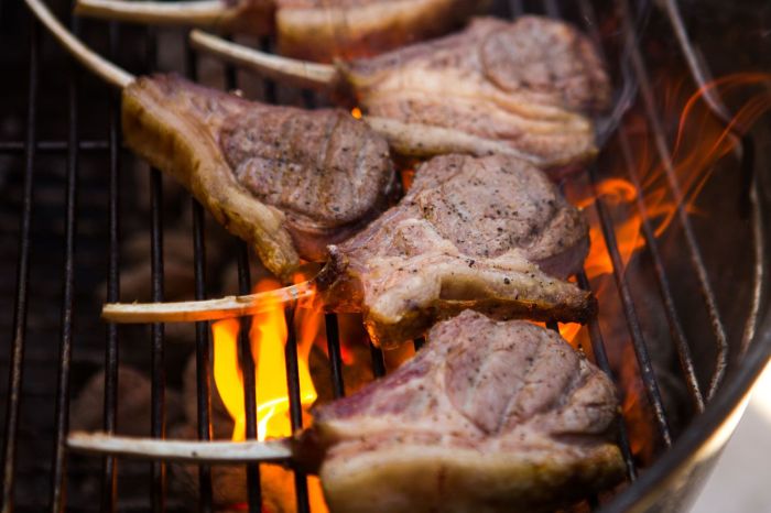 Grilled lamb with brown sugar glaze