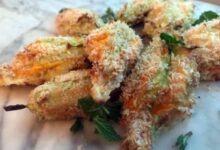 Squash baked stuffed blossoms light