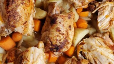 Easy one skillet chicken thighs with carrots