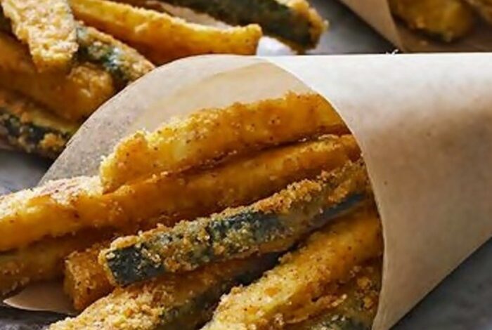 Oven baked zucchini fries