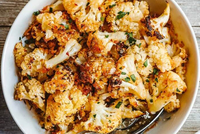 Italian style oven roasted cauliflower