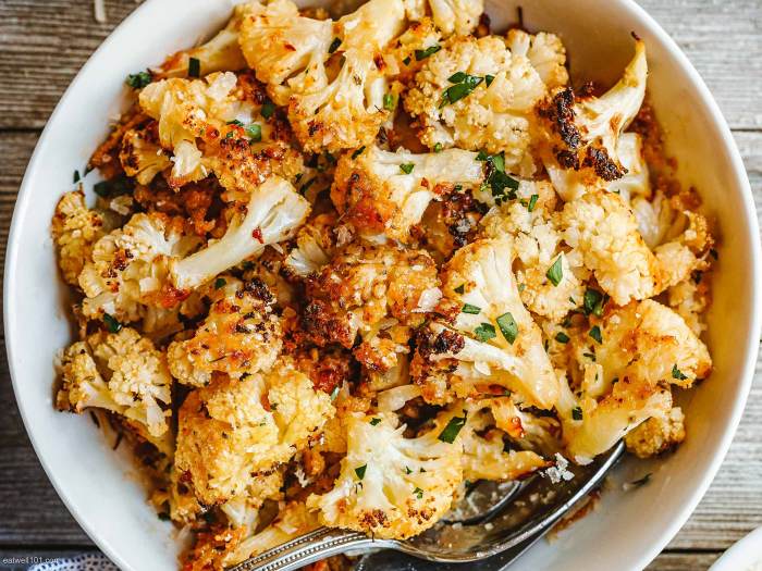 Italian style oven roasted cauliflower