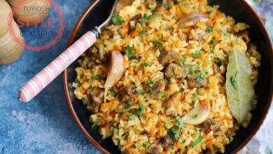 Uzbek plov lamb and rice pilaf