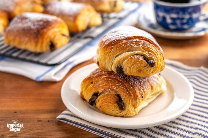 Pain au chocolat chocolate filled croissant