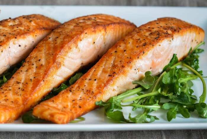 Fast salmon with a ginger glaze