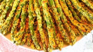 Asparagus with parmesan crust