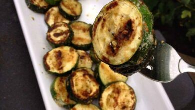 Grilled garlic parmesan zucchini