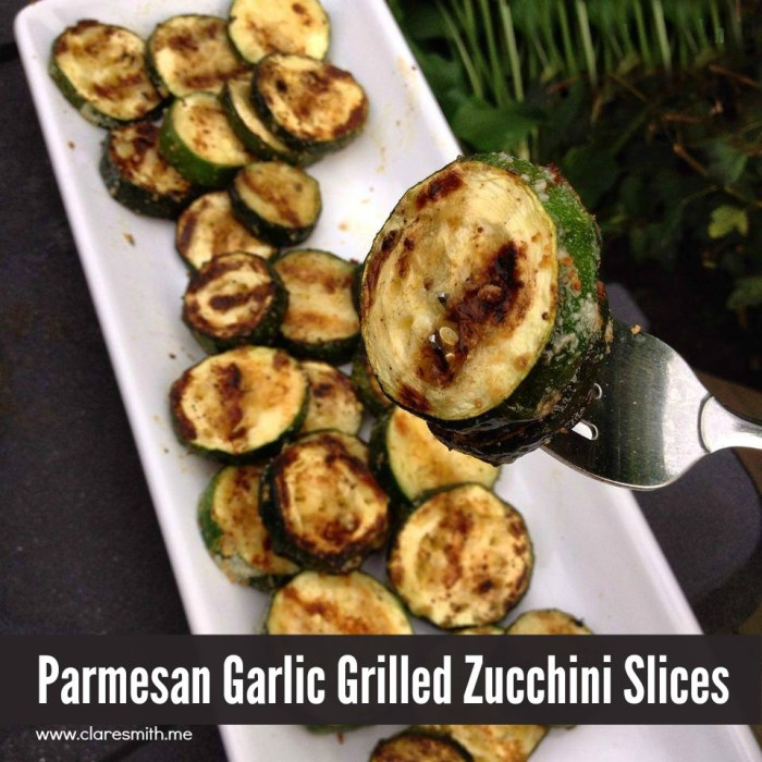 Grilled garlic parmesan zucchini