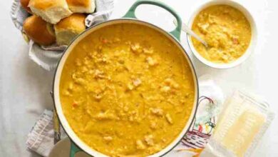 Canadian yellow split pea soup with ham