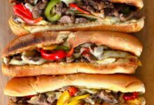 Philly cheesesteak sandwich with garlic mayo