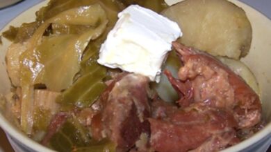 Skillet ham cabbage and potatoes