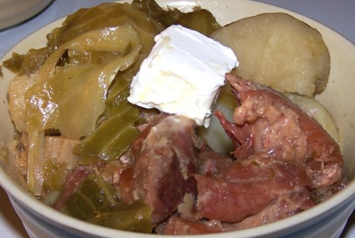Skillet ham cabbage and potatoes