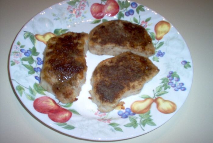 Molasses brined pork chops