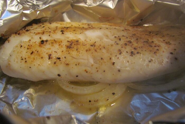 Grilled herbed tilapia in foil packets