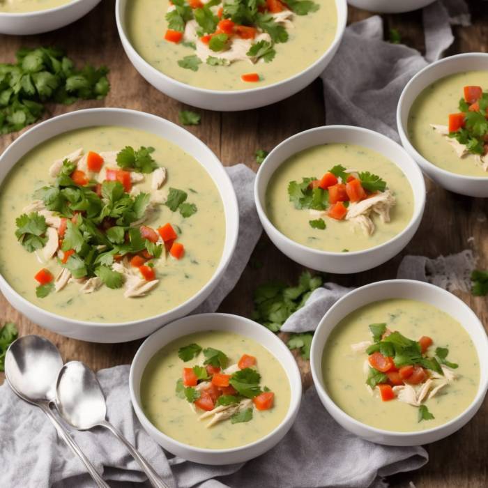 Poblano chicken cheese soup